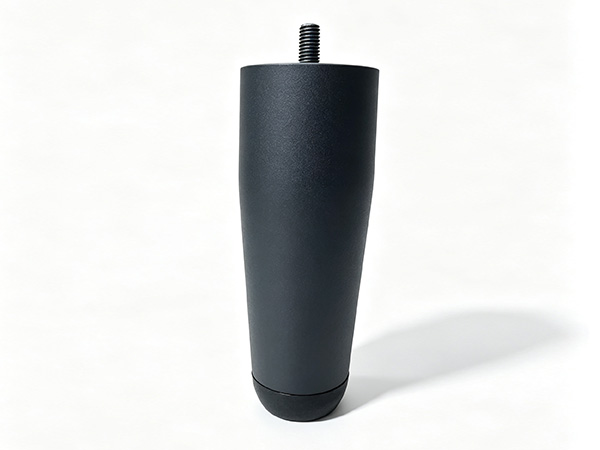 Black Powder Coated Tapered Furniture Leg with Threaded Bolt